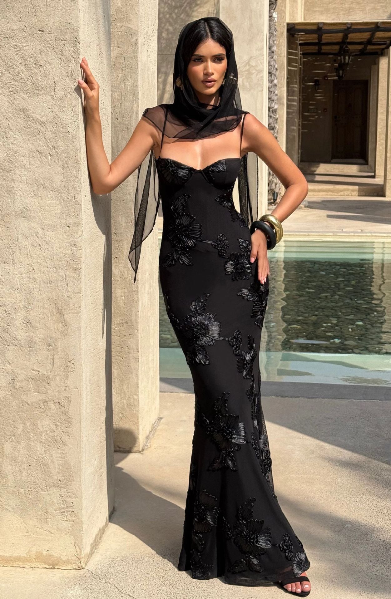 Valentina Backless Detail Evening Dress