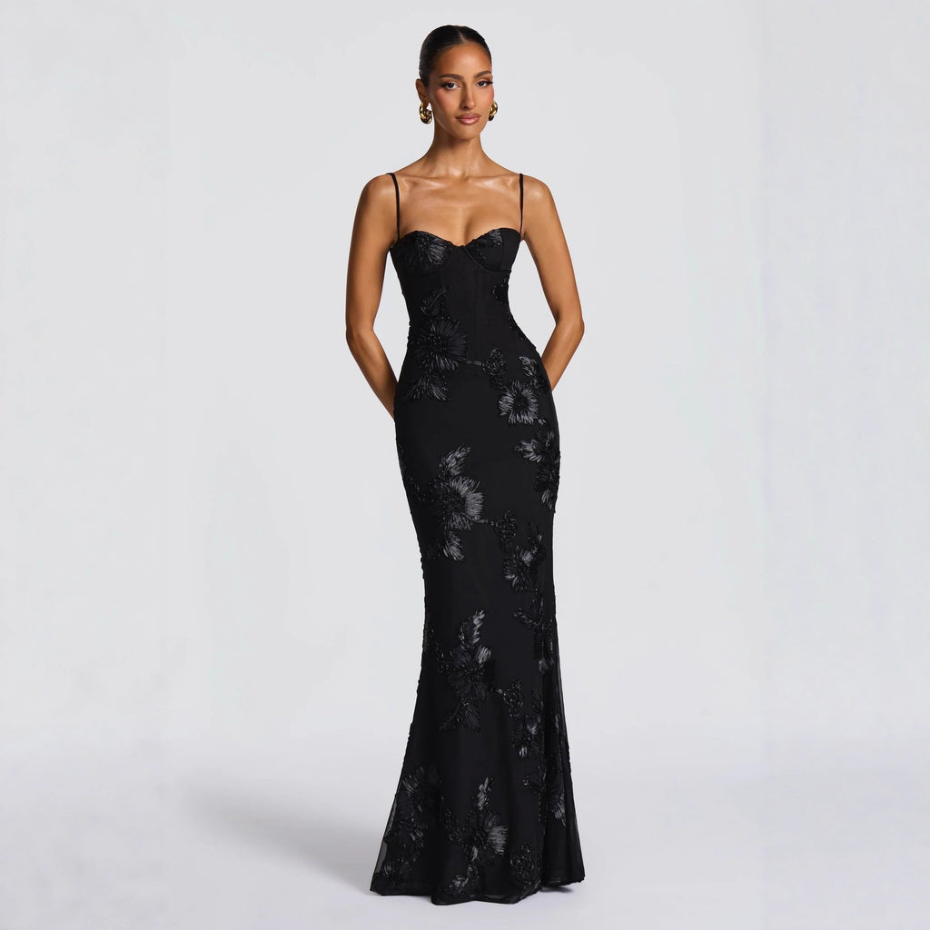 Valentina Backless Detail Evening Dress