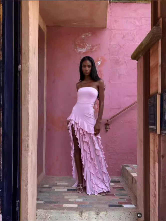 The Capri Ruffled Evening Dress