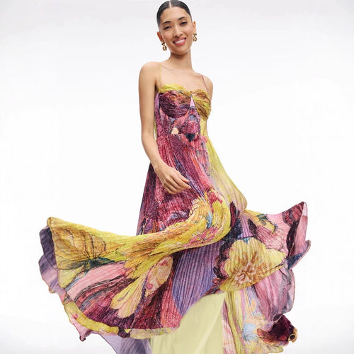 Celeste Floral Patterned Evening Dress