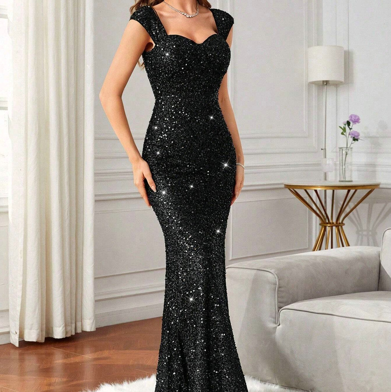 The Rosalie sequined evening dress