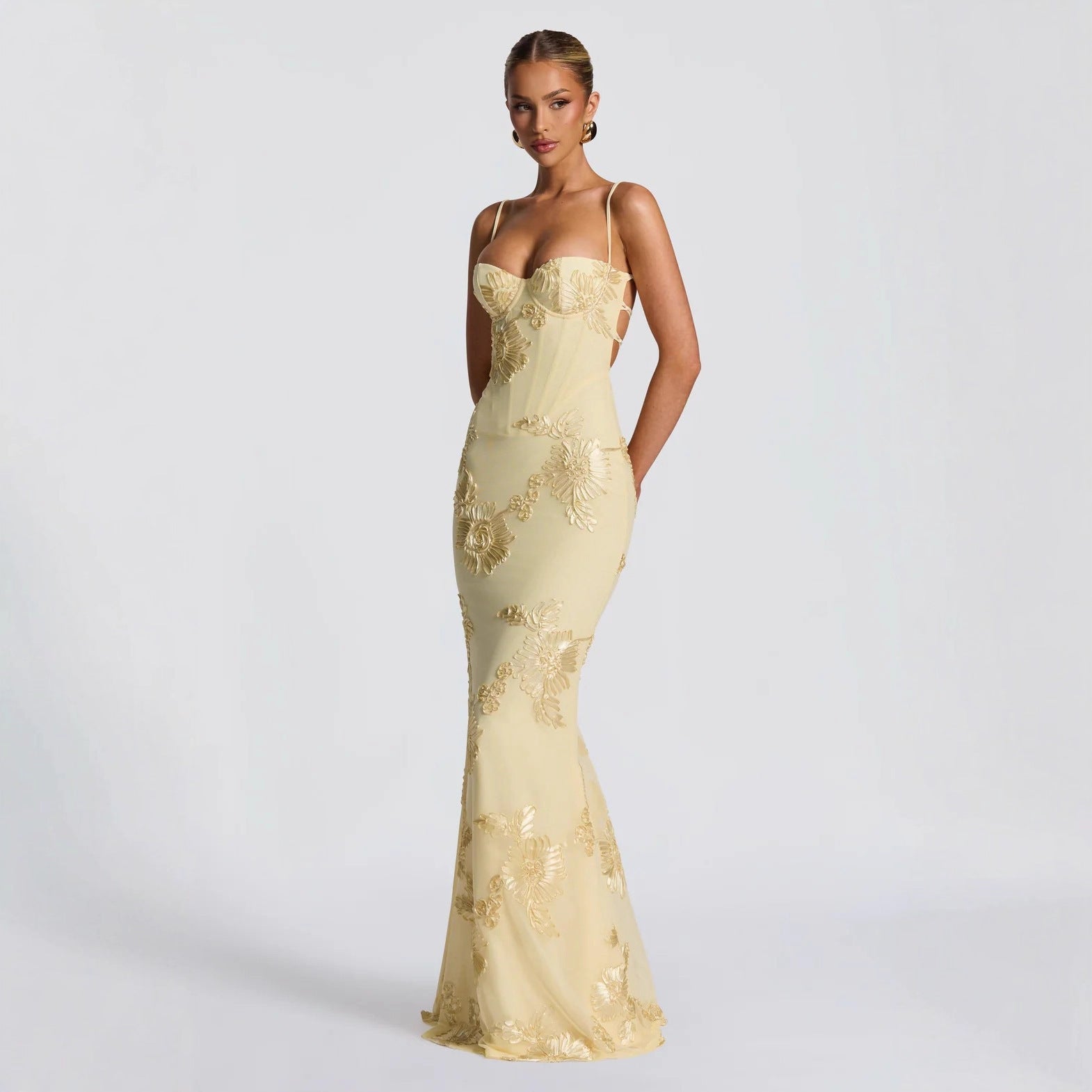 Valentina Backless Detail Evening Dress