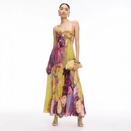 Celeste Floral Patterned Evening Dress
