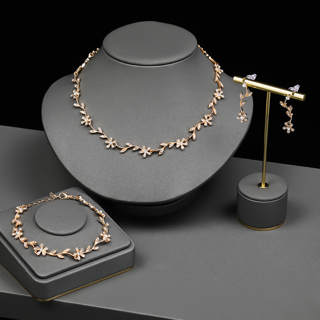 Leaf Necklace and Ear ring Set