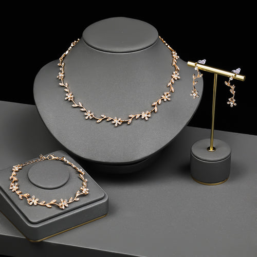 Leaf Necklace and Ear ring Set