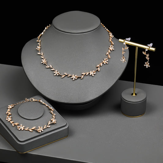 Leaf Necklace and Ear ring Set